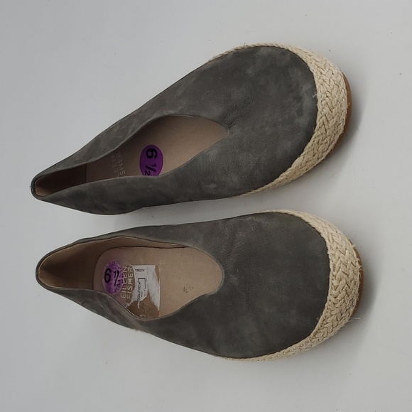 Eileen Fisher Tour Nubuck Espadrille Flat Graphite Size 6.5 - Picture 3 of 11